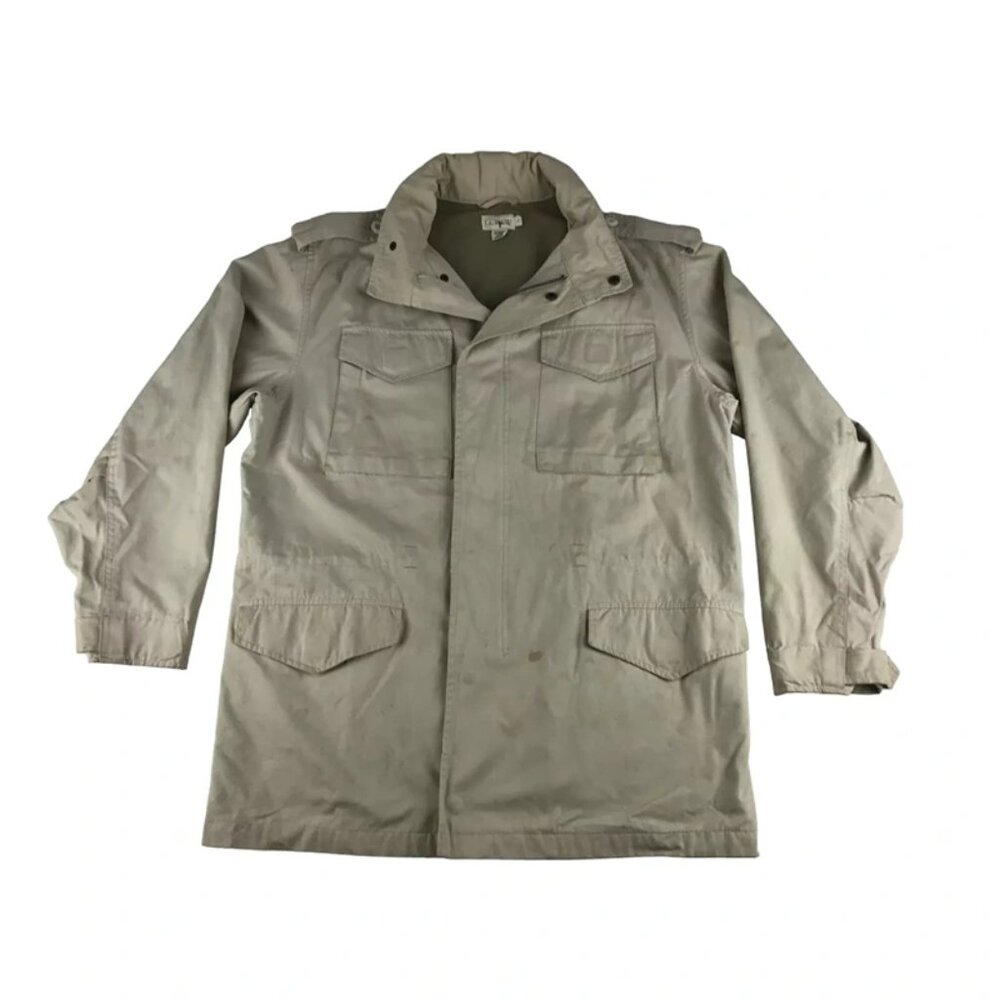 J.Crew Mens Beige 100% Cotton‎ Long Sleeve Pockets Field Mechanic Jacket Size S